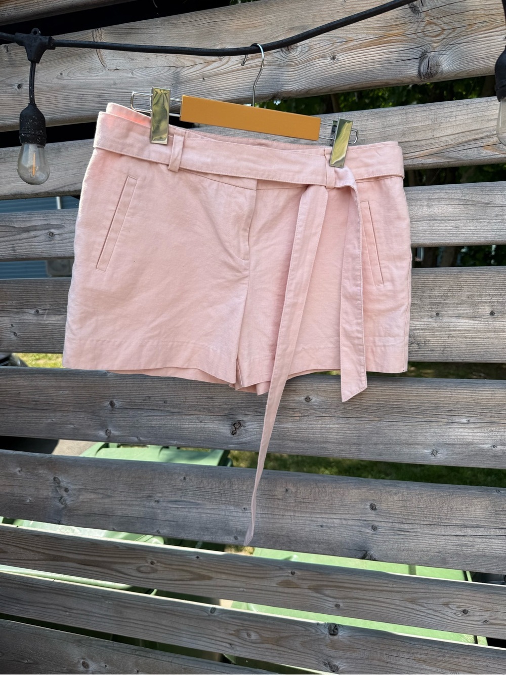 Anne Taylor LOFT Womens Pink Tie-Waist Shorts
